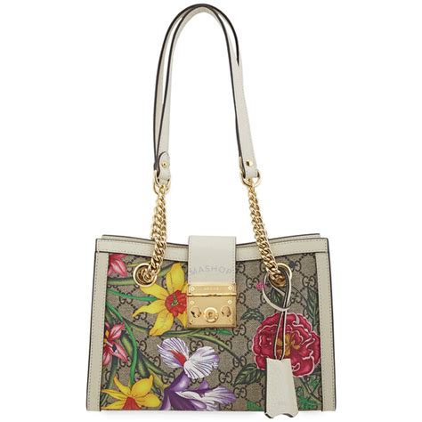 gucci ladies padlock gg flora shoulder bag|genuine Gucci padlock bag.